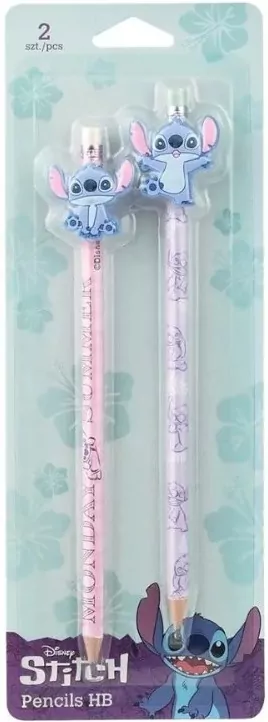 Ołówki z gumową nakładką Disney Fashion Stitch wzór 3 blister 2 szt. - tantis.pl
