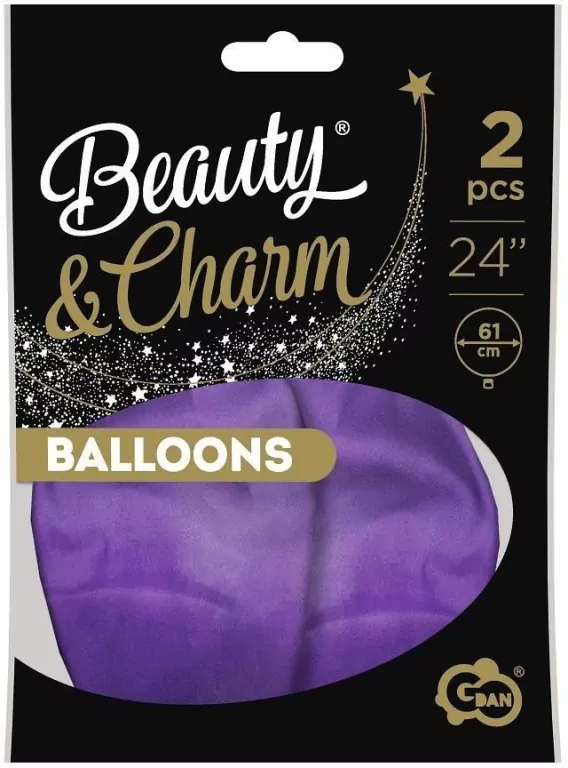 Balony Beauty&Charm platynowe j. fioletowe 61 2szt - tantis.pl