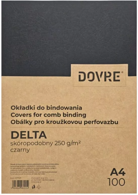 Okładka do bindowania A4, skóra Delta, Czarna - tantis.pl