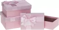 Pudełko prezentowe z kokardą różowy ROZETTE - tantis.pl