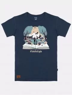 Koszulka męska. Baśniowa Kraina #TataTeżCzyta granatowa M - tantis.pl
