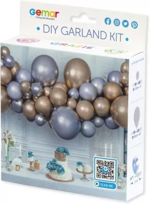 Girlanda balonowa DIY srebrno-złota