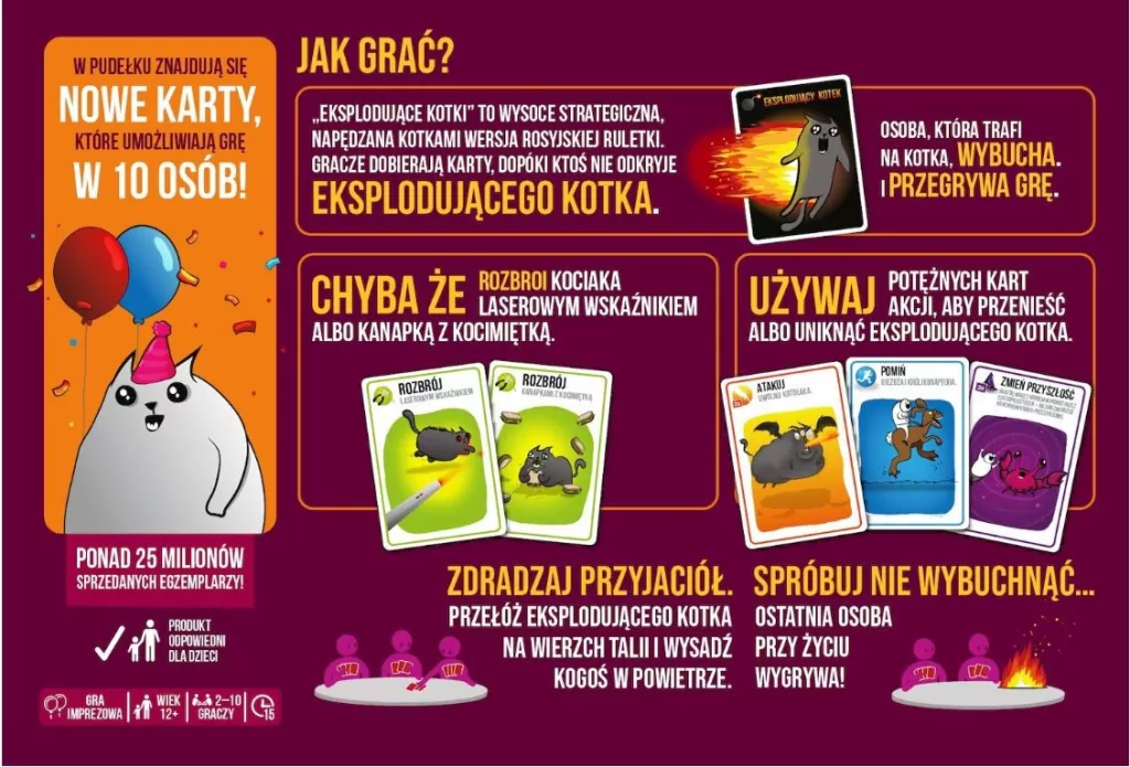 Gra Eksplodujące. Kotki Imprezka. Cicha wersja - tantis.pl