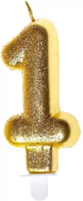 Świeczka urodzinowa 1 złoty brokat