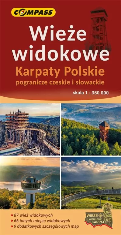 Mapa - Wieże widokowe Karpaty Polskie 1:350 000 - tantis.pl