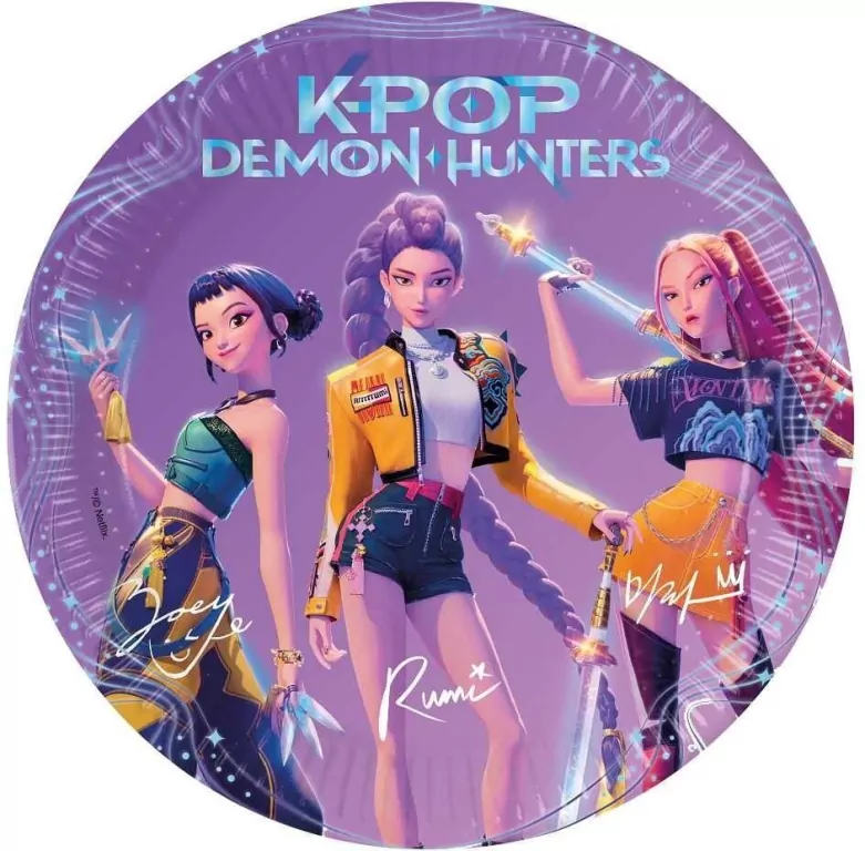 Talerzyki papierowe K-pop Demon Hunters 23cm - tantis.pl