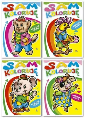Sam koloruję. Malowanki z naklejkami. Mix