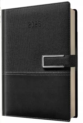 Kalendarz 2026 A5 dzienny biznes klasyczny czarny