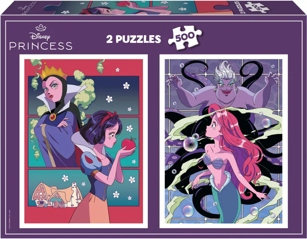 Puzzle 2x500 Królewna Śnieżka / Mała Syrenka - tantis.pl