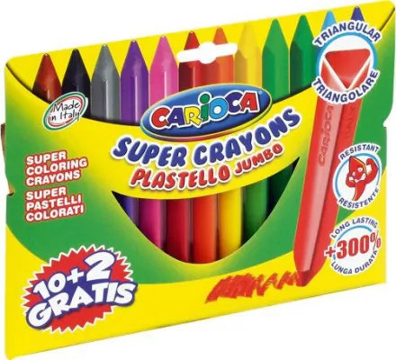 Kredki świecowe Jumbo plastello Carioca12 kolorów 42671