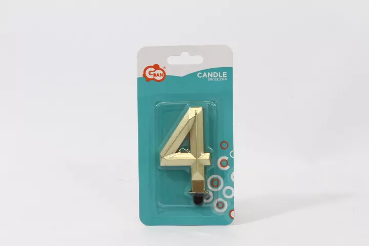 Świeczka Cyfra 4 Diament 7.6cm - tantis.pl