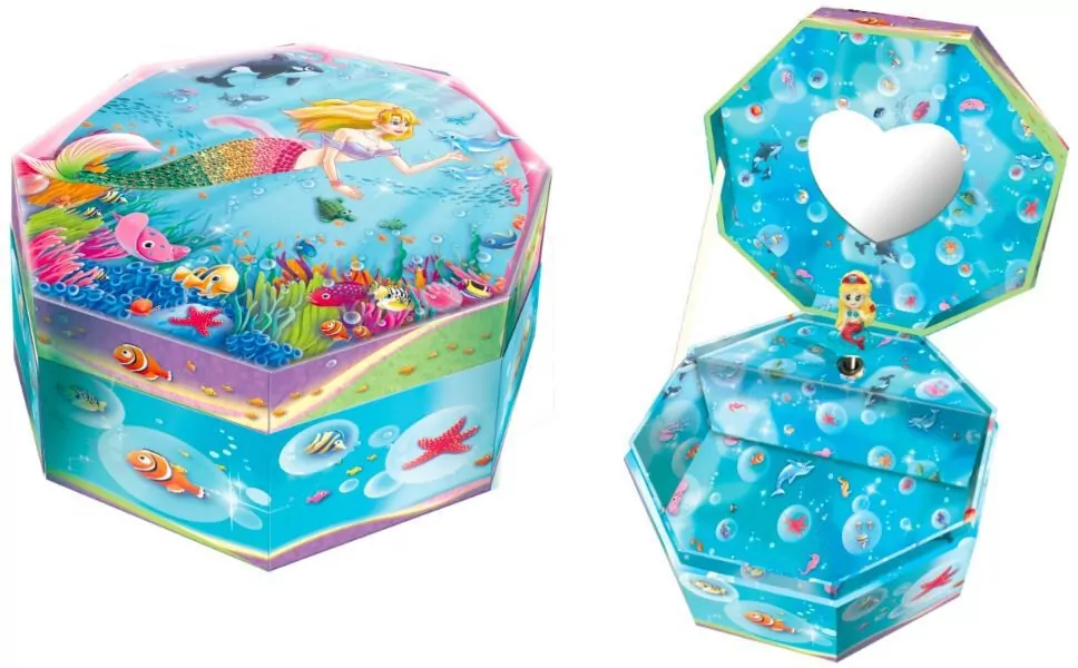 Szkatułka z pozytywką ośmiokątna. Syrenka - tantis.pl