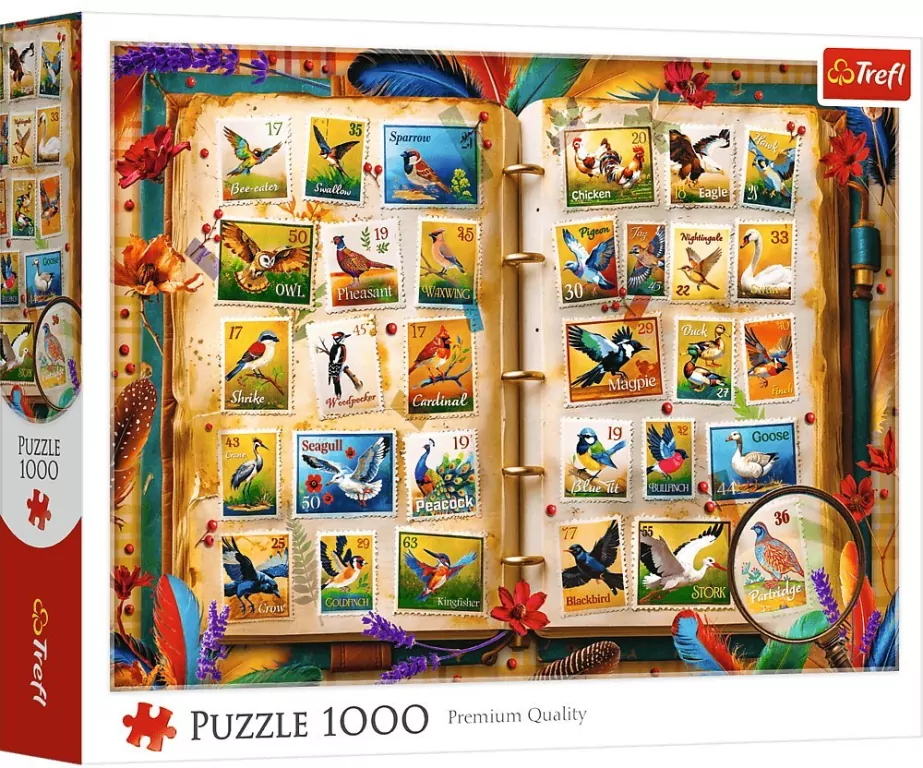 Puzzle 1000 Kolekcja znaczków - atlas ptaków TREFL - tantis.pl