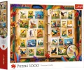 Puzzle 1000 Kolekcja znaczków - atlas ptaków TREFL - tantis.pl