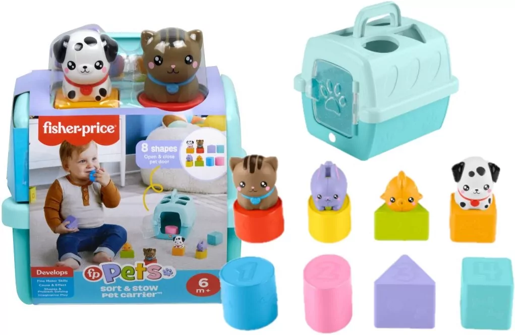 Fisher-Price. Pets Sorter Transporter z klockami - tantis.pl