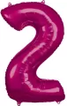 Balon foliowy cyfra 2 różowa 57x86cm - tantis.pl