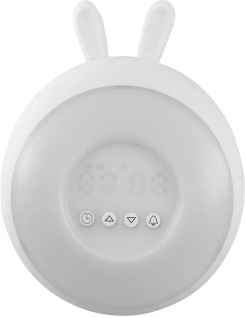 Budzik lampka nocna LED RGB biały królik - tantis.pl