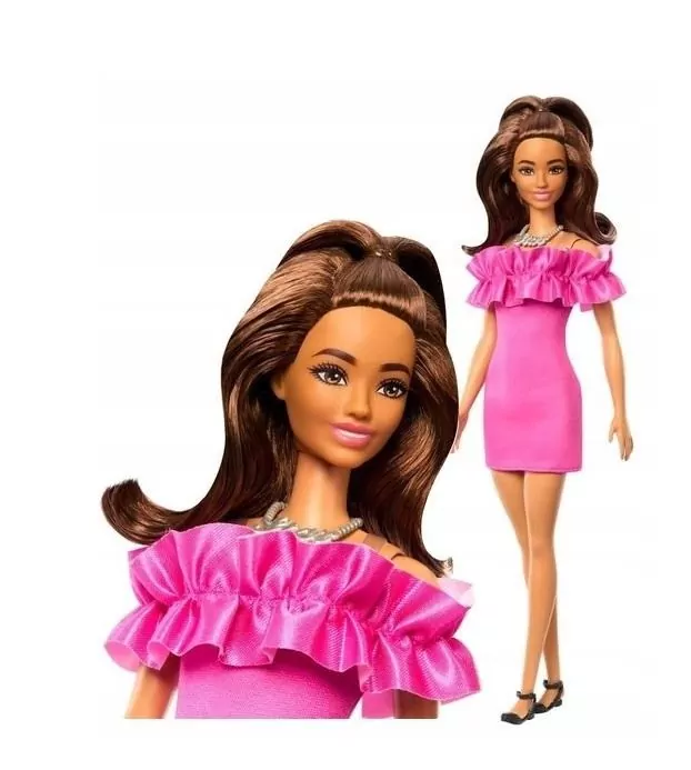 Barbie Fashionistas. Lalka Różowa sukienka - tantis.pl