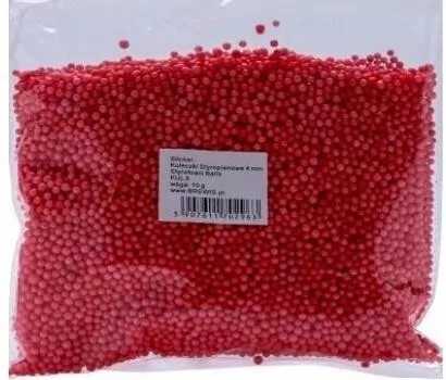 Styropianowe kulki 4mm czerwone 10g
