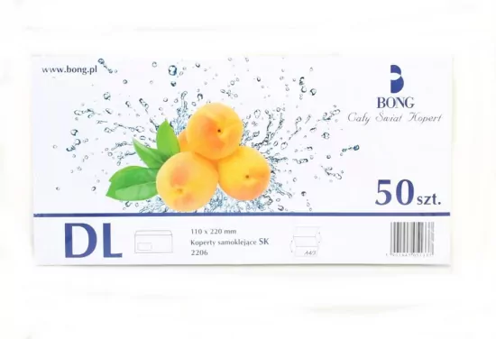 Bong. Koperta Samoprzylepna, biała, 50 sztuk
