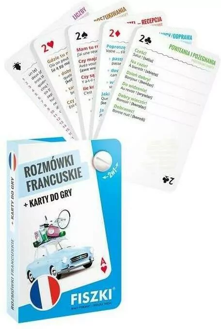 Fiszki. Rozmówki francuskie + karty do gry - tantis.pl