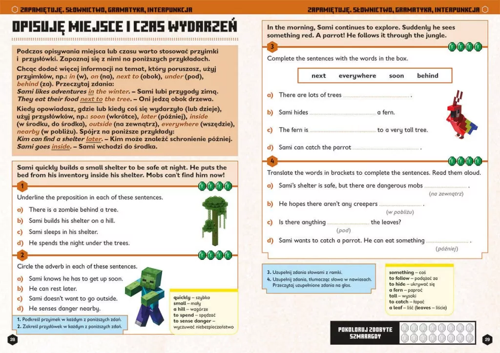 Język angielski. Megazadania 9+ Minecraft - tantis.pl