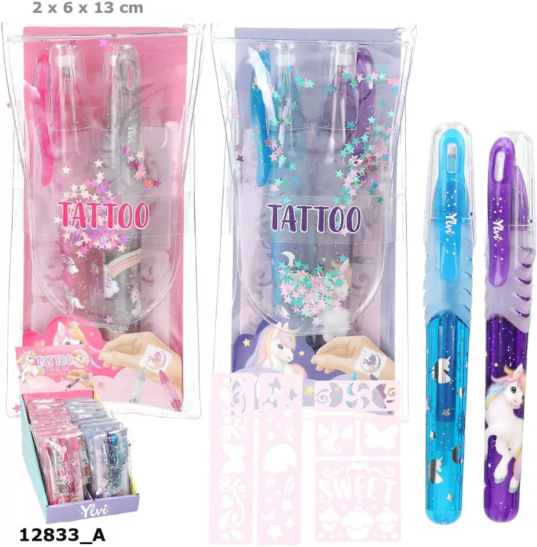 Zestaw żelopisów do tatuażu Ylvi z Jednorożcem 1szt.mix 12833A - tantis.pl