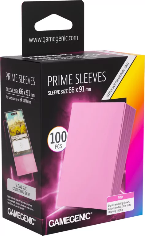 Gamegenic: Prime Sleeves (66x91 mm) - Pink - 100 sztuk - tantis.pl