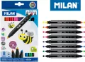 Flamastry Bicolor 8szt-16 kolorów MILAN - tantis.pl