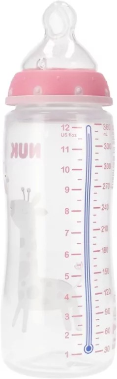 NUK. First Choice. Butelka ze smoczkiem. 300 ml. 6-18 miesięcy. Żyrafa - tantis.pl