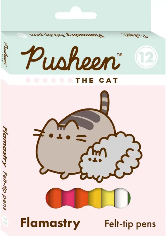 Flamastry Pusheen, 12 kolorów - tantis.pl