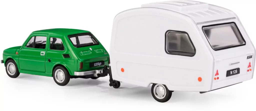 Fiat 126p + przyczepa Niewiadów Kemping zielony - tantis.pl