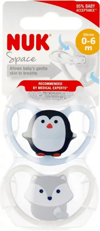 NUK. Space. Smoczki uspokajające. 0-6 miesięcy - tantis.pl
