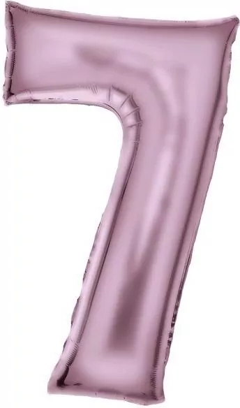 Balon foliowy cyfra 7 satynowa pastelowy róż 86cm - tantis.pl