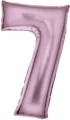 Balon foliowy cyfra 7 satynowa pastelowy róż 86cm - tantis.pl