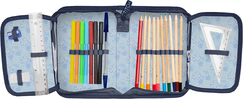 Piórnik z wyposażeniem Stitch Blue Aloha DS26UU-P001 - tantis.pl