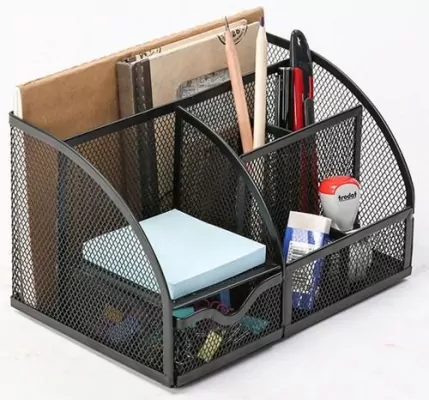 Przybornik na biurko. Czarny