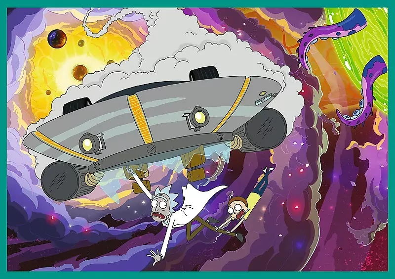 Puzzle 4x250 Zakręcony świat Ricka i Morty TREFL - tantis.pl