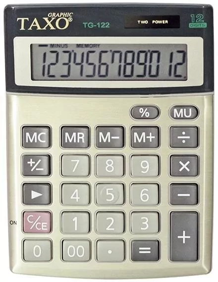 Kalkulator Taxo 12- pozycyjny TG-122 srebrny - tantis.pl