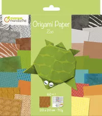 Papier origami 20 x 20 cm Zoo. 60 arkuszy - tantis.pl