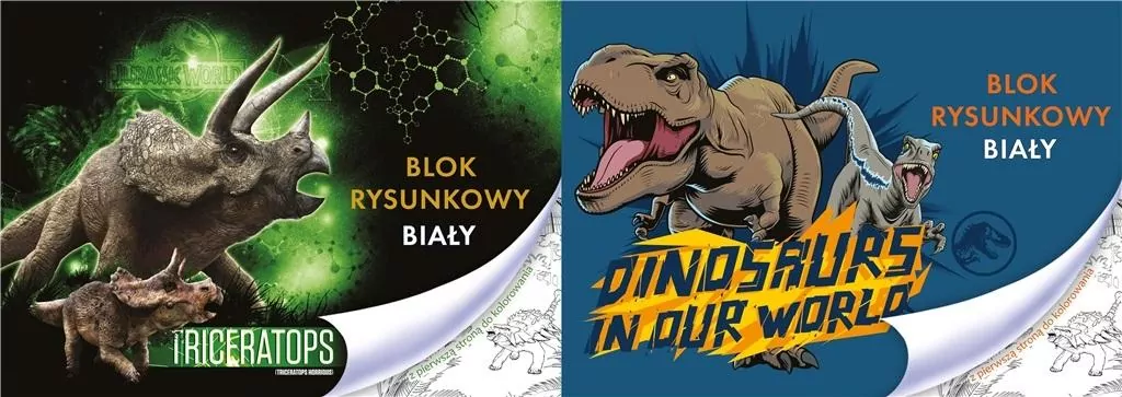 Blok rysunkowy A4/20K biały. Jurassic Park - tantis.pl