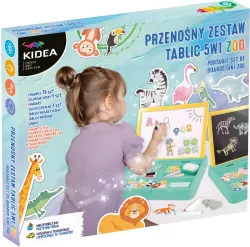 Przenośny zestaw tablic 5w1 ZOO w walizce KIDEA