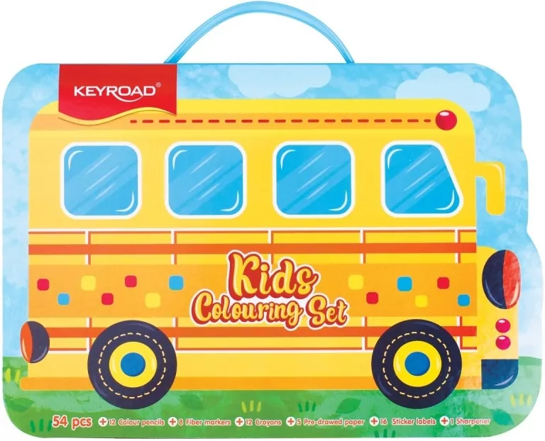Zestaw artystyczny dla dzieci KEYROAD Autobus 54 elementy - tantis.pl