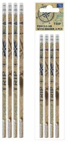 Ołówek z gumką HB Trip, 4 sztuki - tantis.pl