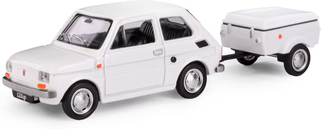 Fiat 126p + przyczepa Niewiadów Krótka biały - tantis.pl
