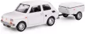 Fiat 126p + przyczepa Niewiadów Krótka biały - tantis.pl