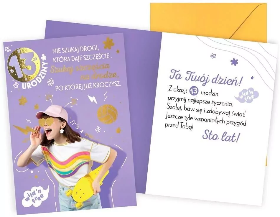 Karnet. 13 urodziny. Dziewczyna - tantis.pl