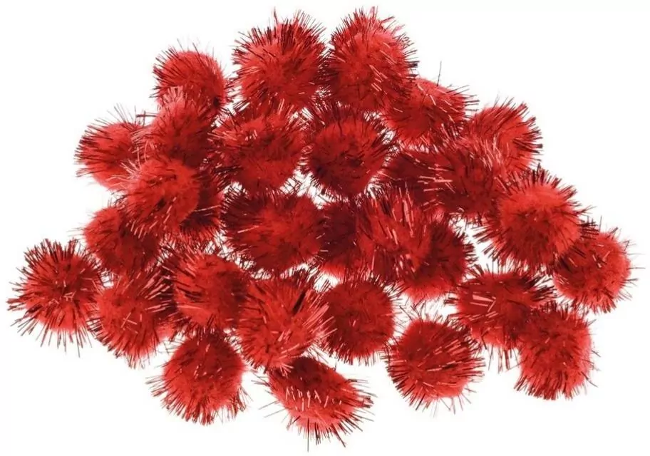 Pompony metaliczne czerwone, 2cm - tantis.pl