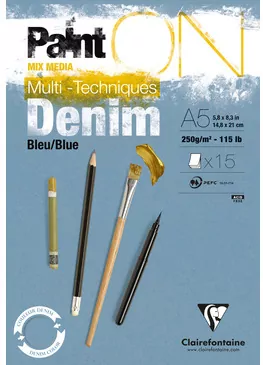Blok A5 dżinsowy 250g 15ark - tantis.pl