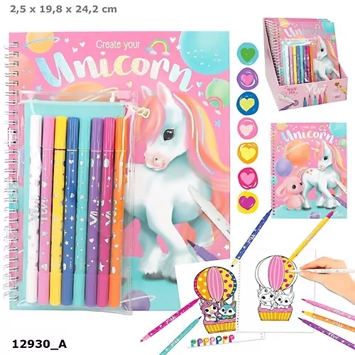 Kolorowanka z magicznymi flamastrami Jednorożec Ylvi 12930A - tantis.pl